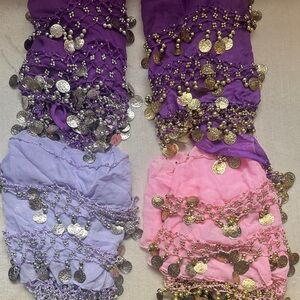 Belly Dance Skirts with Coin Accents different colors. $15 per scarf.